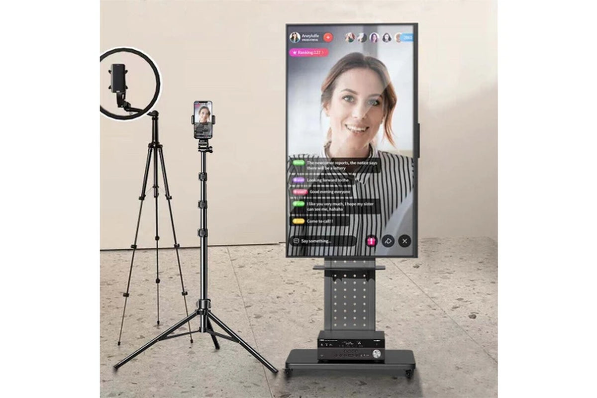 Fin Heavy Duty Mobile Floor Tv Stand for 32-65'' Tv Cart Rotating Vertical Tv Screen