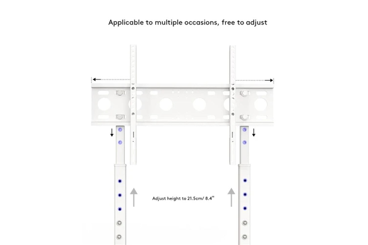 White Floor TV Stand Mount Height Adjustable Bracket TV Holder (For 32-65Inch TV)