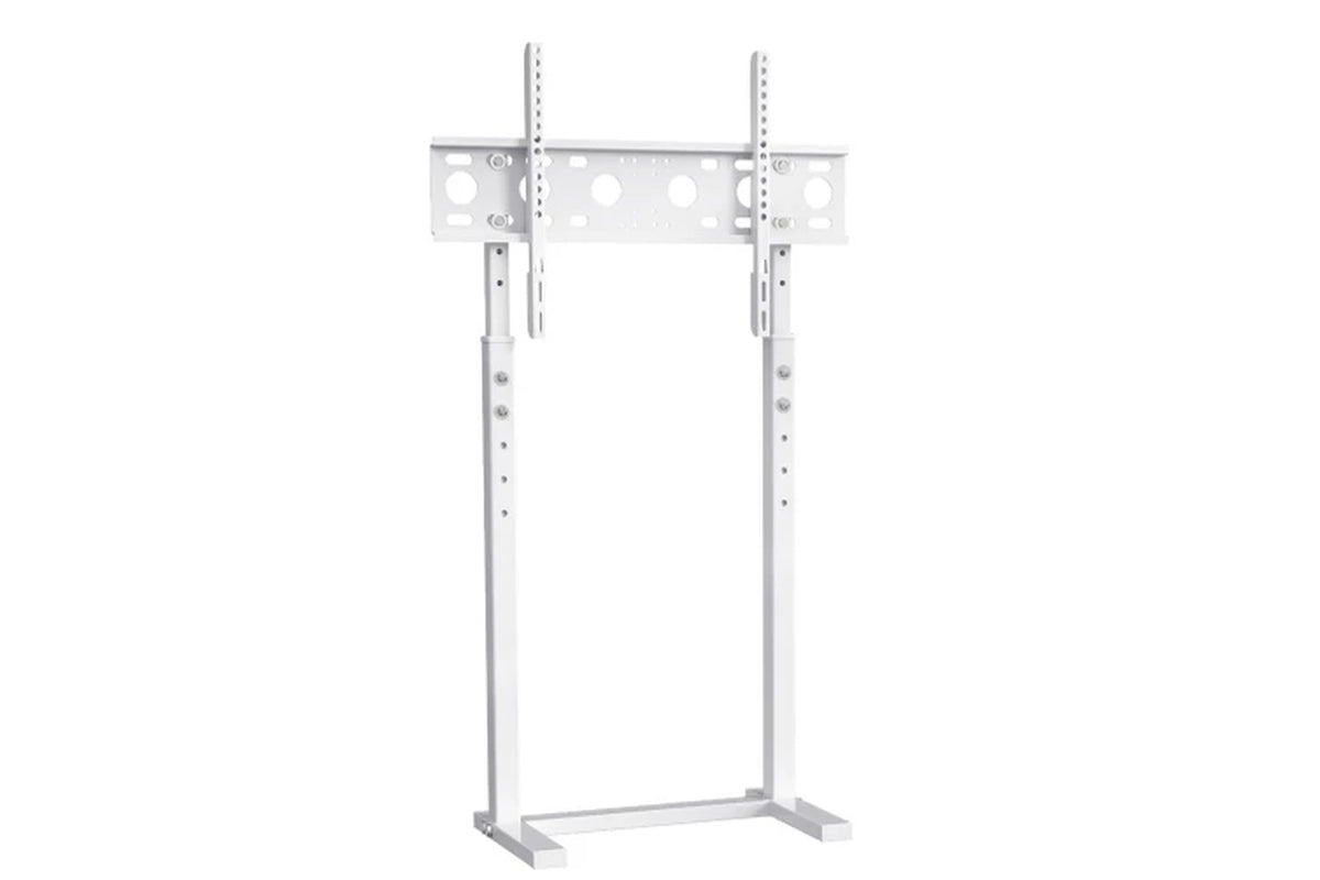 White Floor TV Stand Mount Height Adjustable Bracket TV Holder (For 32-65Inch TV)