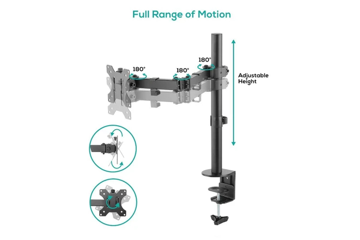 Activiva Ergolife Single Monitor Screen Double Joint Monitor Arm