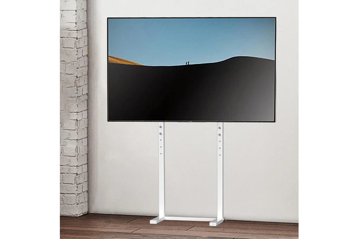 White Floor TV Stand Mount Height Adjustable Bracket TV Holder (For 32-65Inch TV)