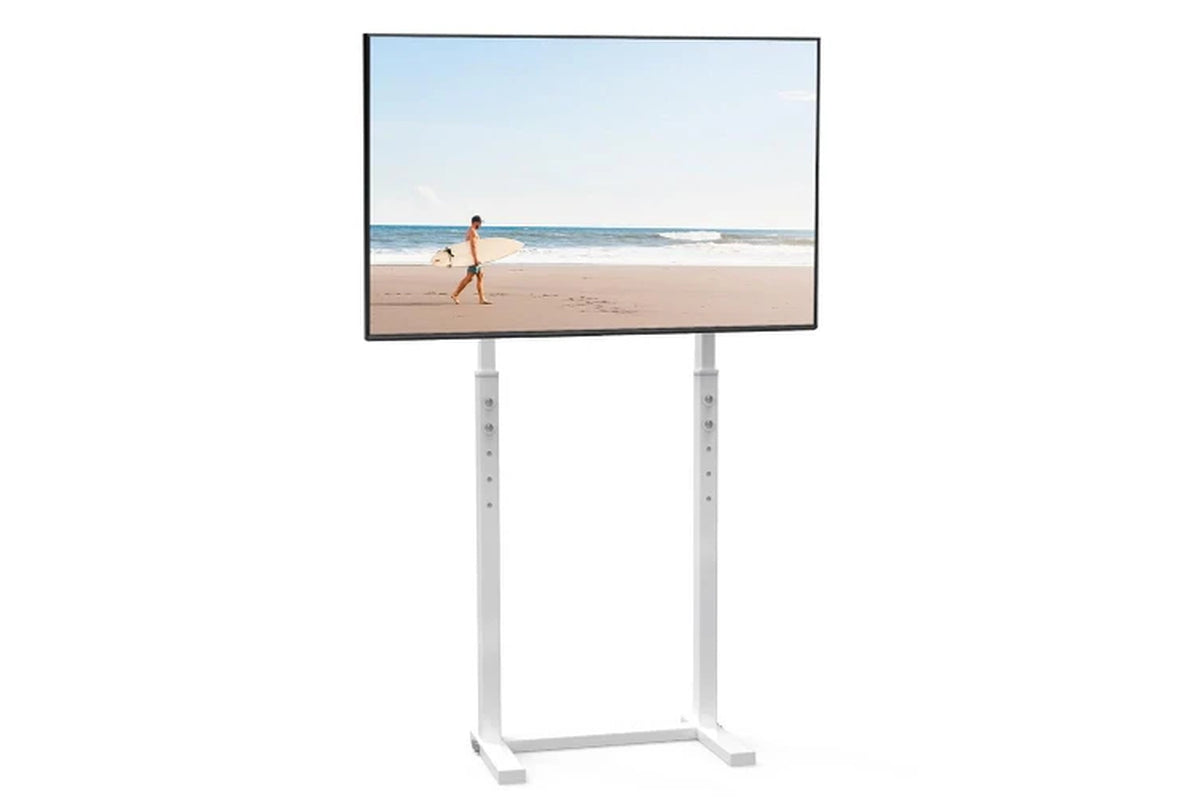 White Floor TV Stand Mount Height Adjustable Bracket TV Holder (For 32-65Inch TV)