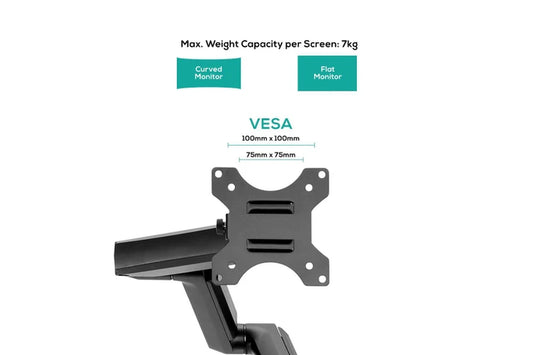Activiva Ergolife Triple Monitor Screen Gas Spring Monitor Arm