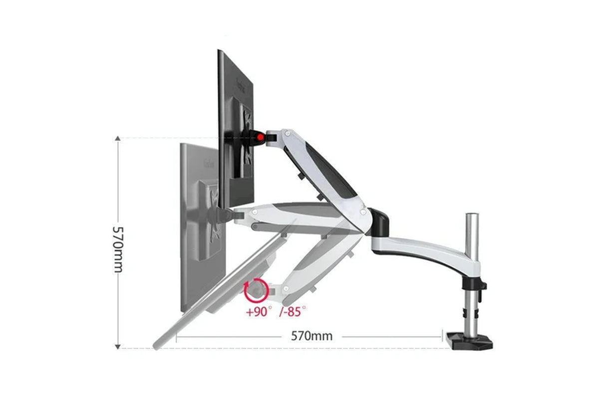 Desktop Monitor Stand Rotating with Pneumatic Hovering Mechanism Monitor Mounts & Stands