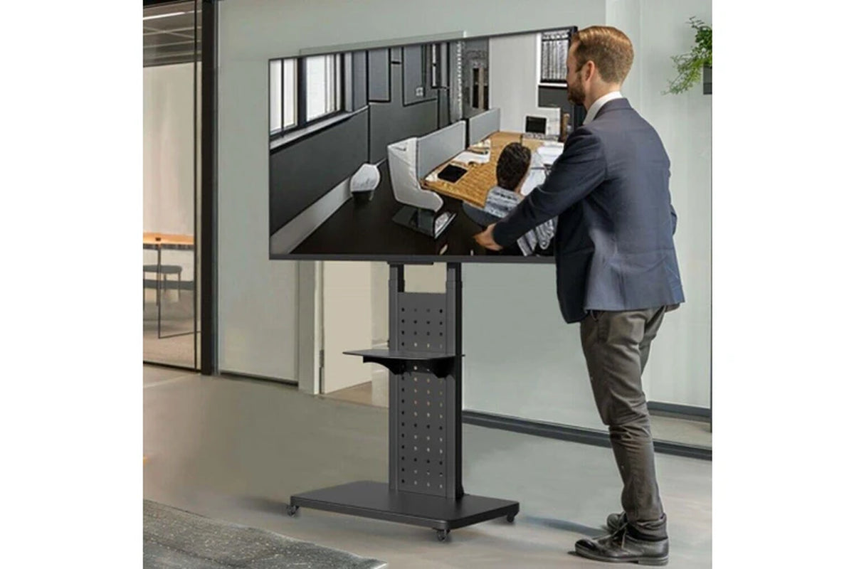 Fin Heavy Duty Mobile Floor Tv Stand for 32-65'' Tv Cart Rotating Vertical Tv Screen