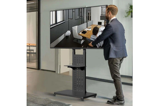 Fin Heavy Duty Mobile Floor Tv Stand for 32-65'' Tv Cart Rotating Vertical Tv Screen