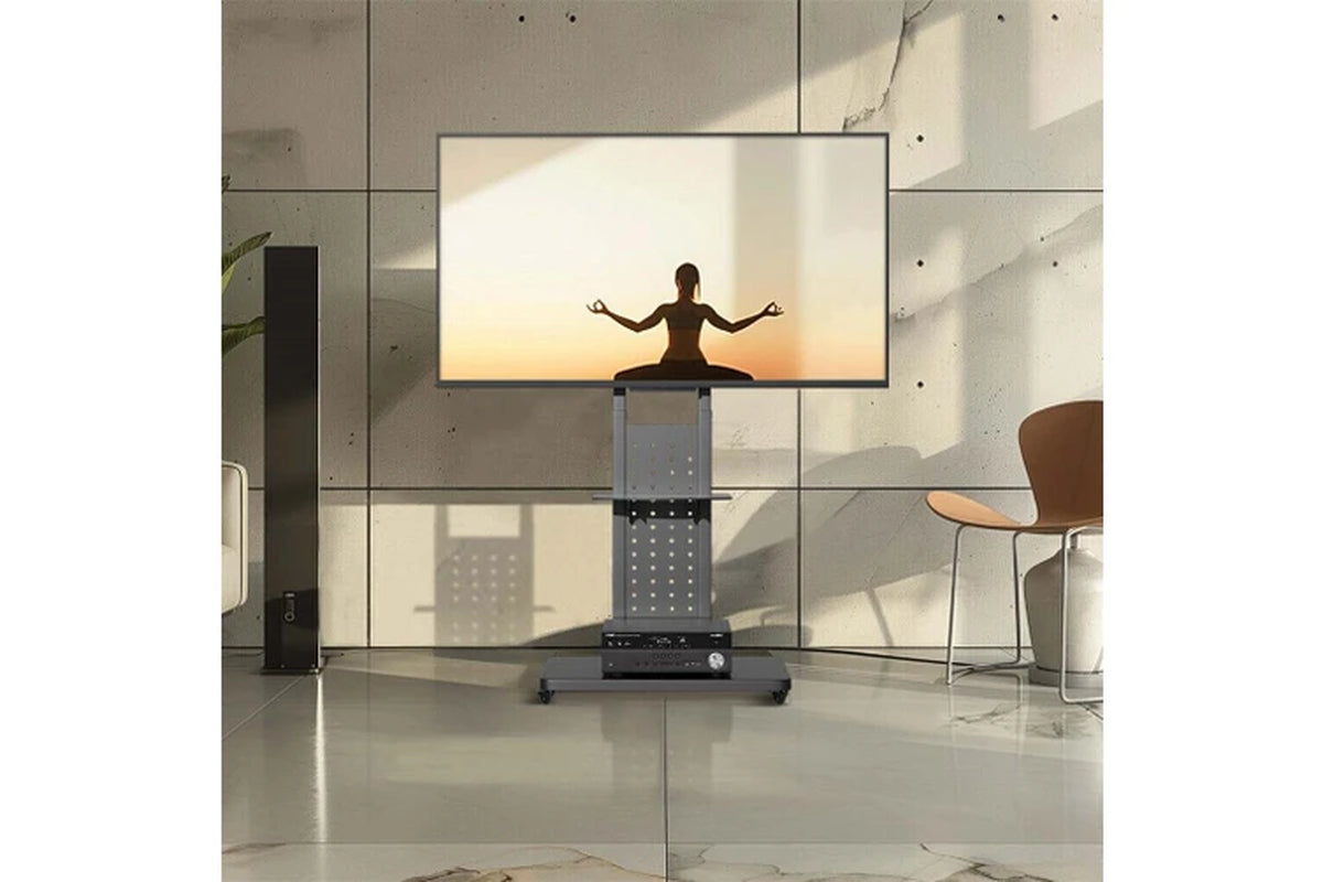 Fin Heavy Duty Mobile Floor Tv Stand for 32-65'' Tv Cart Rotating Vertical Tv Screen