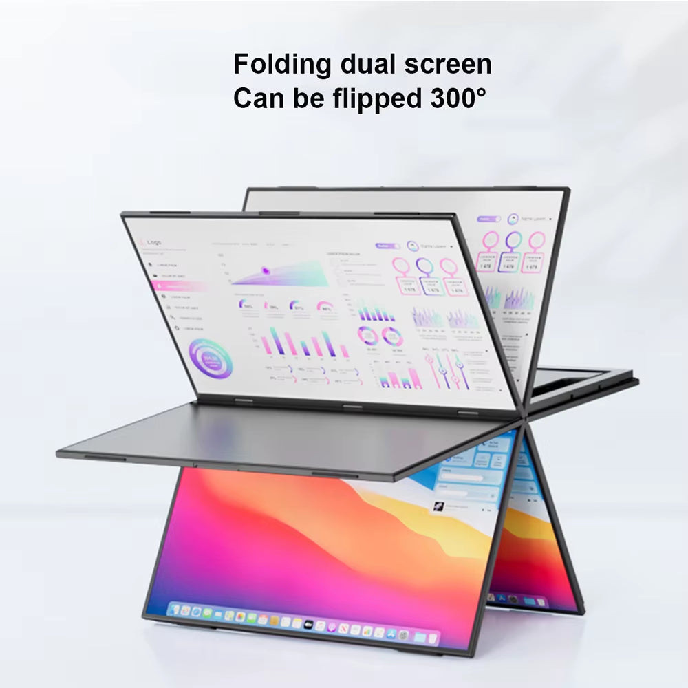 Dual-Screen Portable Monitor 14.1-Inch 15.6-Inch Portable Monitor for Laptop Screen Expander Dual Monitor Dual Monitor Foldable