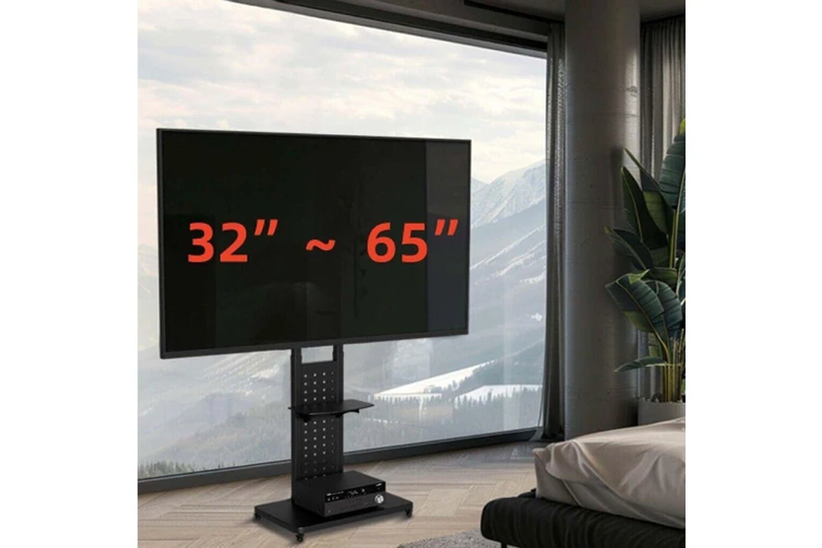 Fin Heavy Duty Mobile Floor Tv Stand for 32-65'' Tv Cart Rotating Vertical Tv Screen