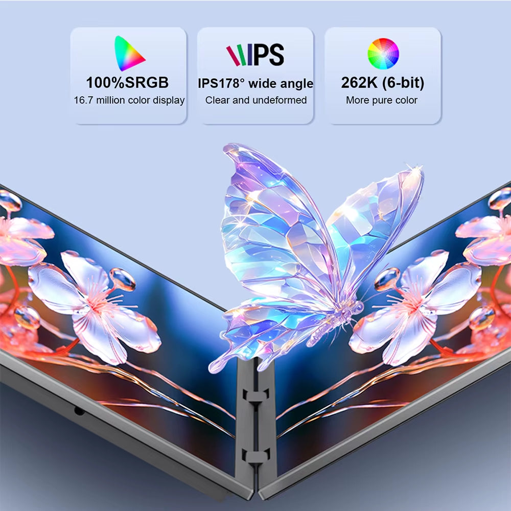 Dual-Screen Portable Monitor 14.1-Inch 15.6-Inch Portable Monitor for Laptop Screen Expander Dual Monitor Dual Monitor Foldable
