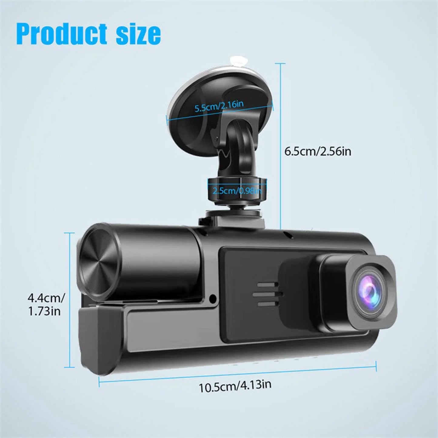 Dash Cam Front and Rear,1080P FHD DVR Car Driving Recorder 2.0Inch IPS Screen Dashboard Camera 170°Wide Angle,G-Sensor,Parking Monitor,Loop Recording
