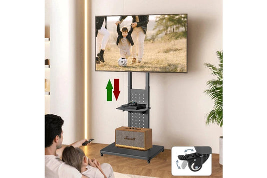 Fin Heavy Duty Mobile Floor Tv Stand for 32-65'' Tv Cart Rotating Vertical Tv Screen
