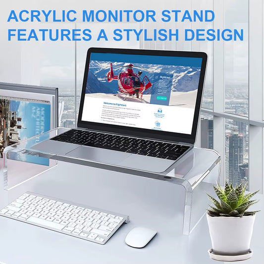 Acrylic Monitor Stand Clear Monitor Riser Desk Laptop/Pc/Multimedia Monitor Stand Clear Computer Monitor Stand Office Supplies